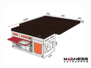 Volkswagen ID. Buzz Camper Kit - Sleeping Platform w/ Kitchen Box - Brown / Orange